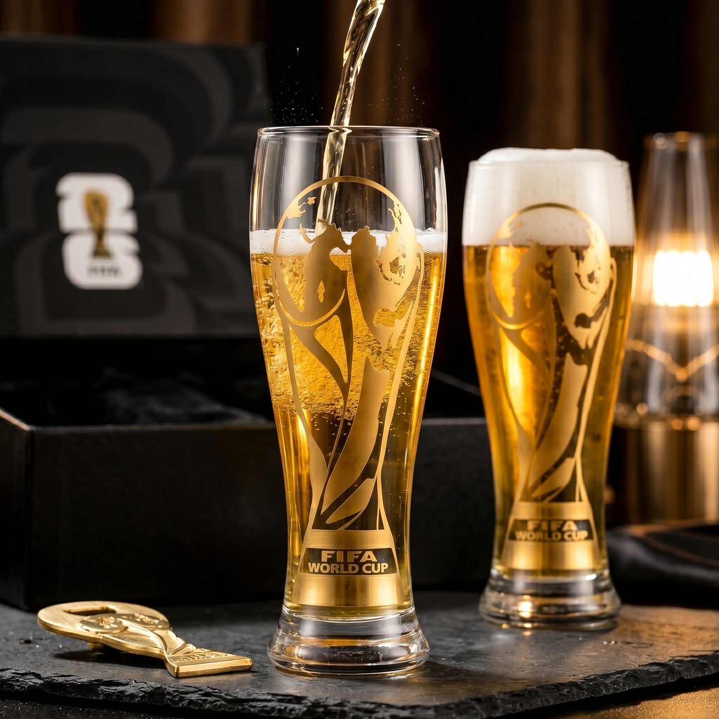 Pourside™ World Cup Gold Stamped Beer Glass